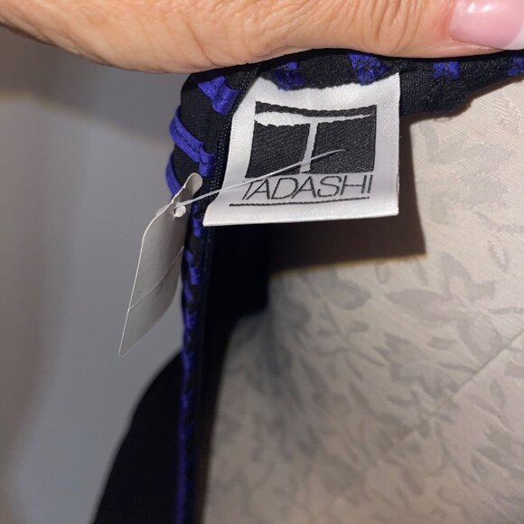 Deadstock Tadashi Vintage 1990s Womens Gown Size 8 Black Ribbon Chiffon Skirt - Picture 7 of 11